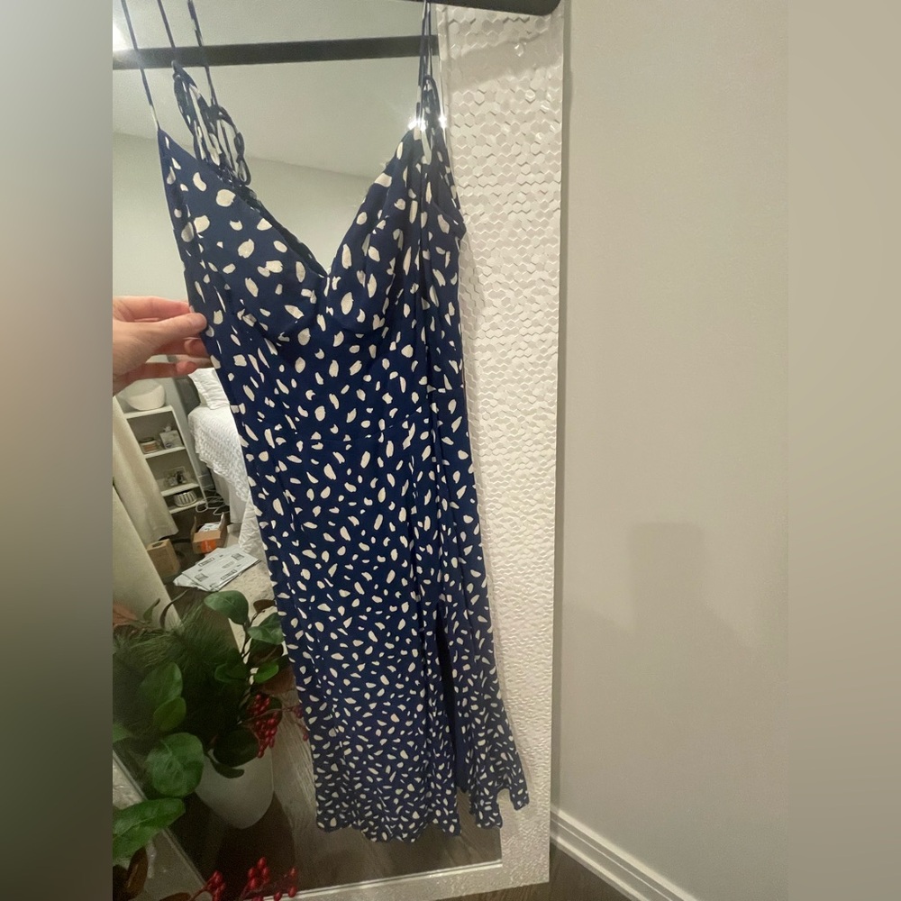 Reformation tie strap dress, size 0 worn to 2 weddings.